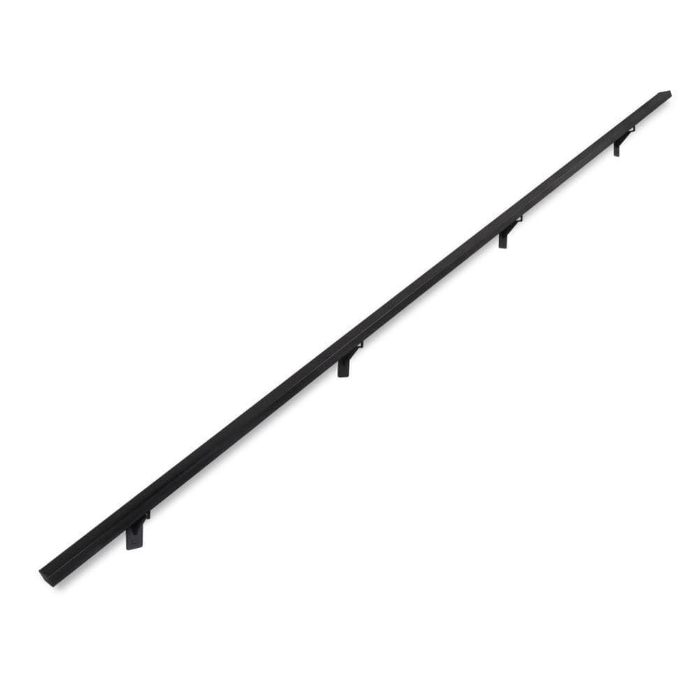 11 Foot L Architectural Straight Aluminum Handrail, Indoor / Outdoor, Stainless Steel Brackets, Satin Black price history on PriceWatchPro