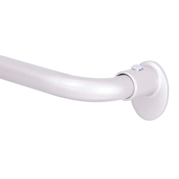 Sun Zero Blackout 28 in.-48 in. Adjustable Single Wrap Around Curtain Rod 5/8 in. Diameter in Satin Silver