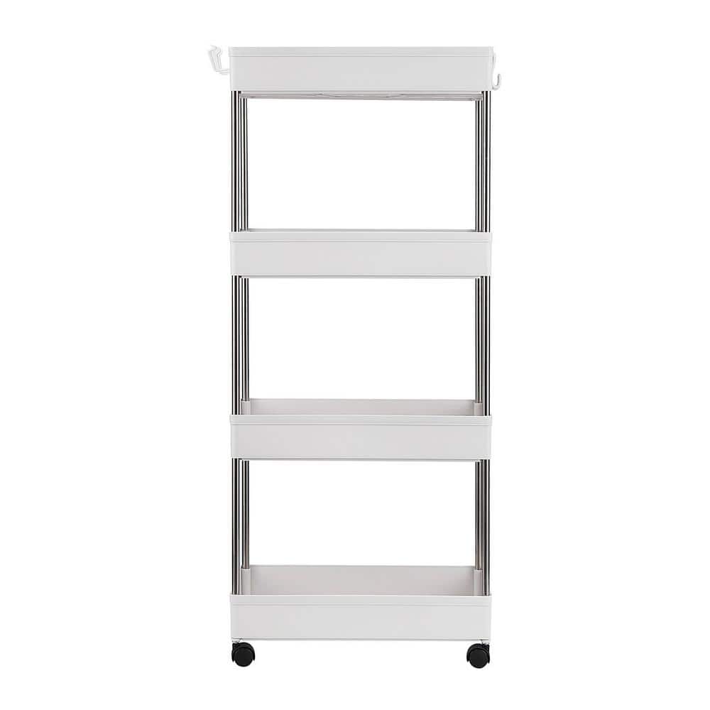 Karl home Narrow Plastic MultiFunctional 4Wheeled Storage Cart in