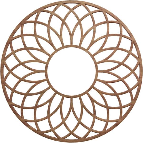 Ekena Millwork 20 in. x 20 in. x 1/4 in. Cannes Wood Fretwork Pierced Ceiling Medallion, Walnut