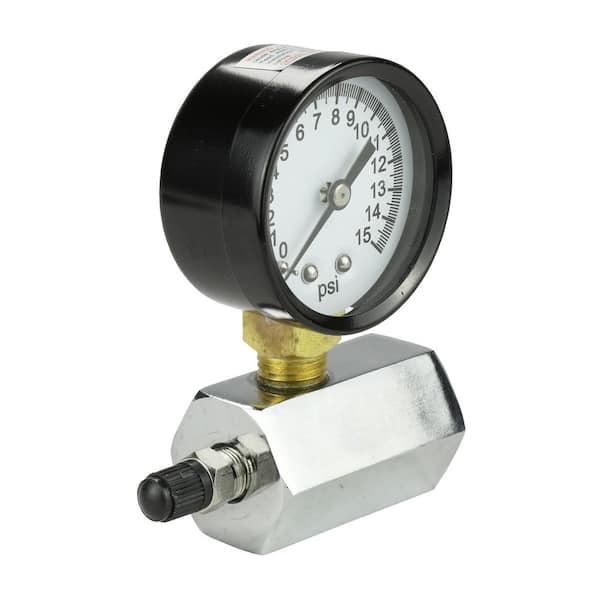 HOME-FLEX Durable Brass and Steel 15 PSI Pressure Test Gauge Plumbing Accessory for sale online 