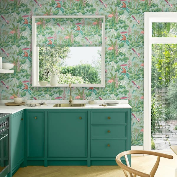 Curious Canopy Day Green Wallpaper