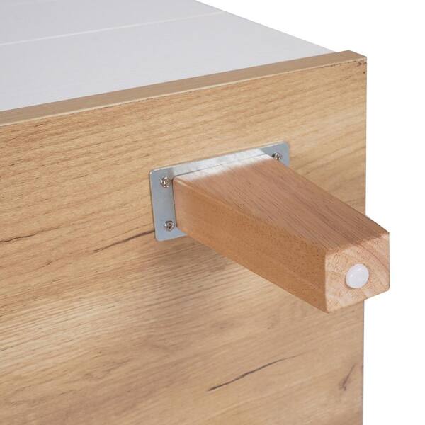 31.5 in. Brown White Modern Wooden Storage Drawer Organizer Closet Hallway Locker with with 1 Door 4-Drawers