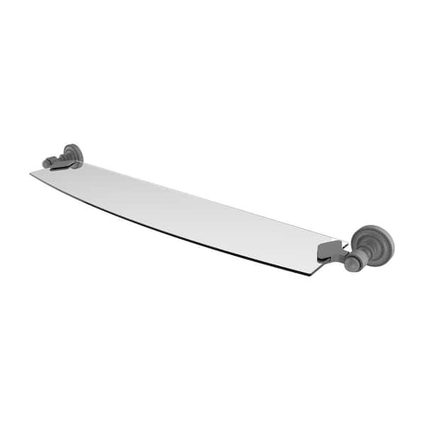Allied Brass Dottingham Collection 24 in. Glass Shelf in Matte Gray