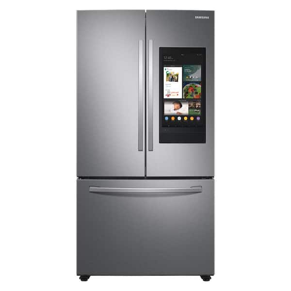Samsung 35.75 in. W 27.7 cu. ft. 3-Door Family Hub French Door Smart Refrigerator in Fingerprint Resistant Stainless Steel