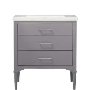 Mason 30 in. W x 18 in. D Bath Vanity in Gray with Porcelain Vanity Top in White with White Basin
