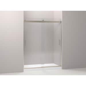 Levity 56-60 in. W x 74 in. H Frameless Sliding Shower Door in Anodized Brushed Bronze with Blade Handles