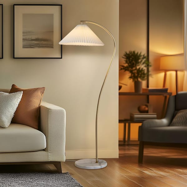 Brightech Athena 62.6 in. LED Vintage Antiqued Brass Gold