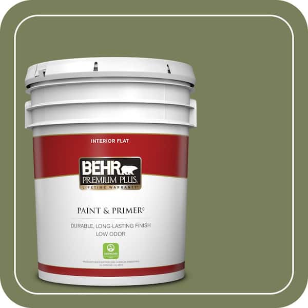 BEHR PREMIUM PLUS 5 gal. #410F-6 Grape Vine Flat Low Odor Interior Paint & Primer