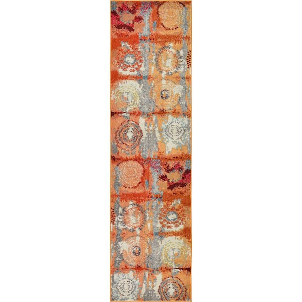 Unique Loom Estrella Sierra Orange 2' 7 x 10' 0 Runner Rug