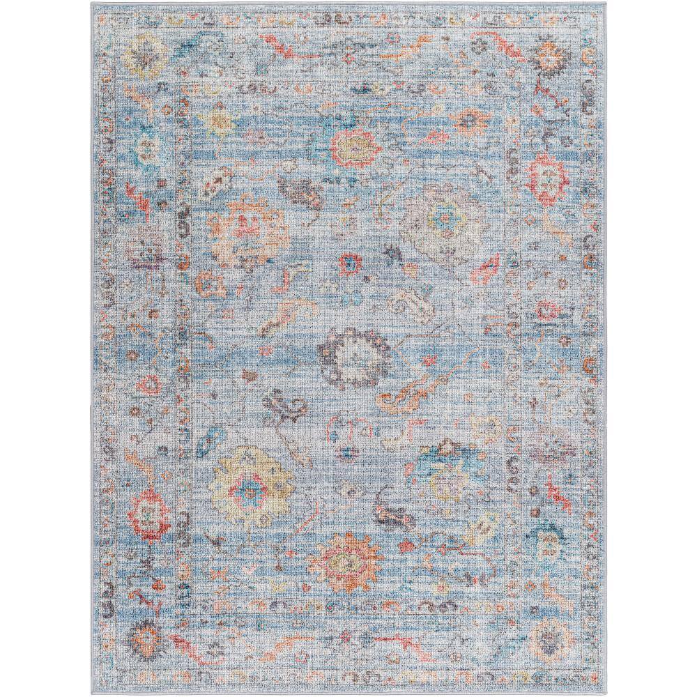 Artistic Weavers Calhoun Pale Blue Medallion 5 ft. x 7 ft. MachineWashable Indoor Area Rug
