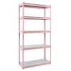 KING'S RACK Pink 5-Tier Boltless Tier Height Adjustable Garage Steel Storage Rack Shelving Units (30 in. W x 60 in. H x 12 in.) GT0901PN