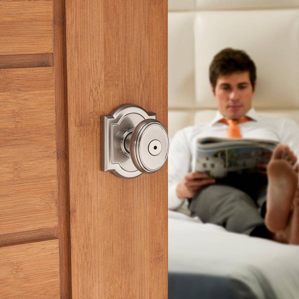 Venetian Bronze Egg Privacy Door Knob with Zinc Arch Rosette