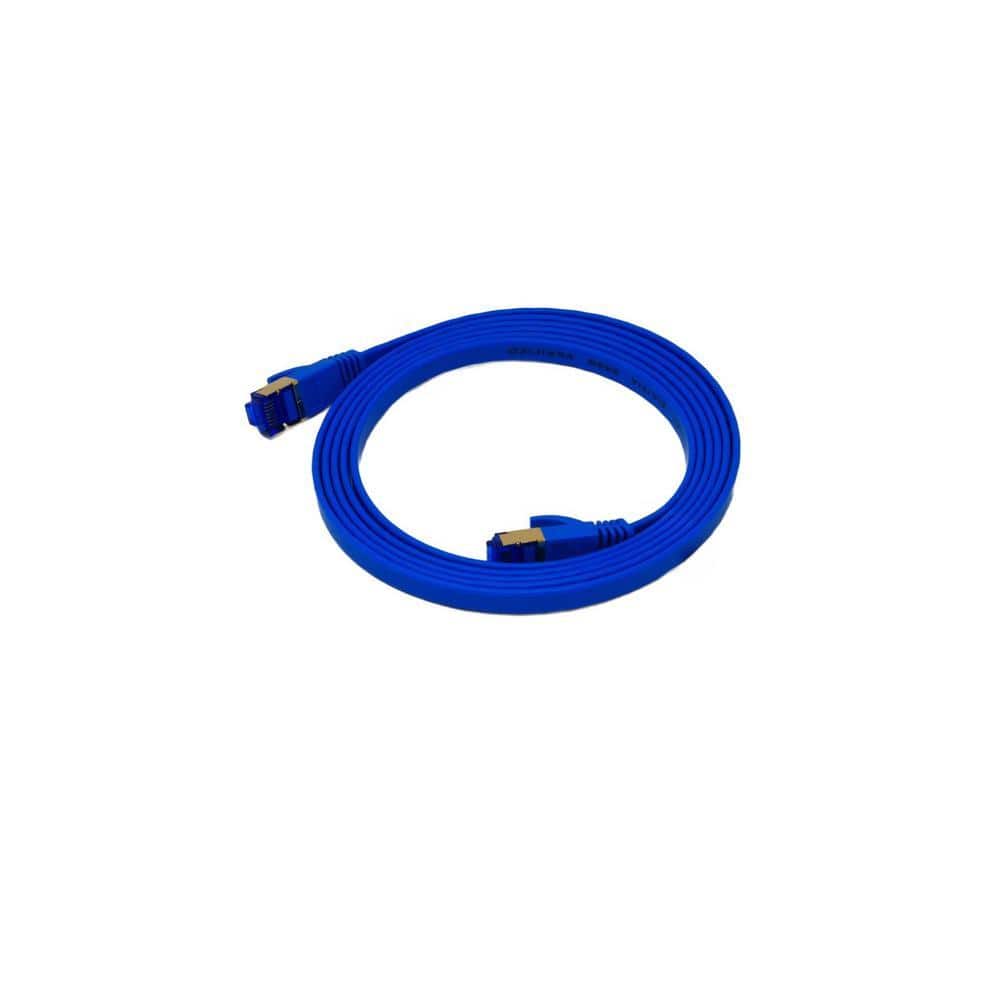QualGear 6 ft. CAT 7 Flat High-Speed Ethernet Cable - Blue QG