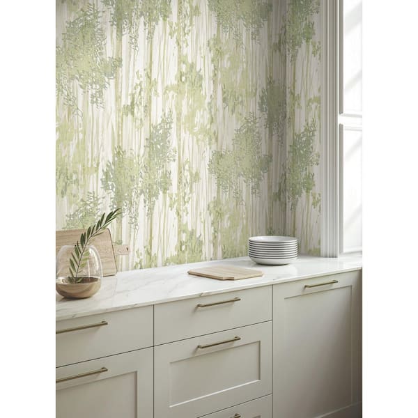 Green Aspen Grove Green Non-Pasted Non-Woven Matte Wallpaper