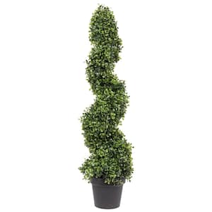 3 ft. Artificial Boxwood Spiral Everyday Topiary on Pot UV