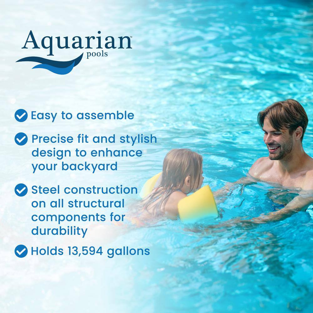 Phoenix 24 ft Round Steel Frame Above Ground Pool with Pump