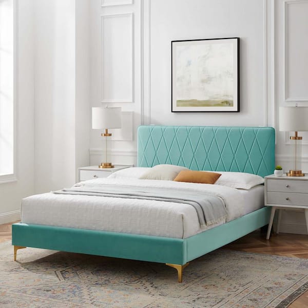 Mint on sale velvet bed