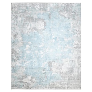 Denali Contemporary Abstract Cream 8 ft. x 10 ft. Hand-Knotted Area Rug