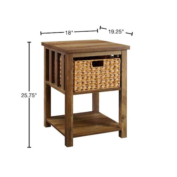 basket storage end table