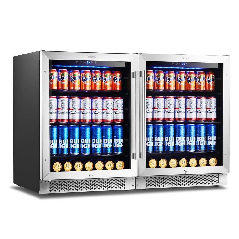 Yeego 48 in. 280-Cans Dual Zone Beverage Cooler Side-by-Side ...