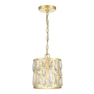 Kristella 1-Light Soft Gold Pendant with Clear Crystal Shade