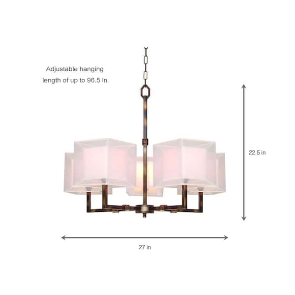 Angelina 5-Light Hanging Rust Chandelier