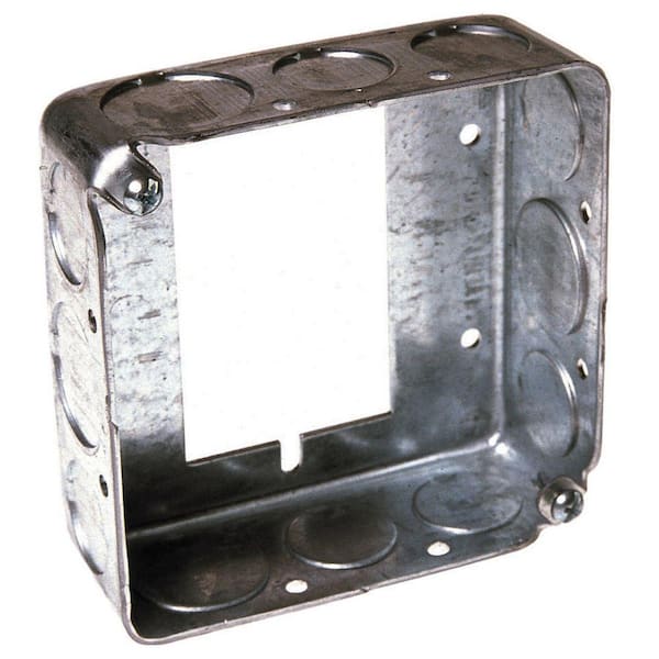 RACO 4 in. Square Drawn Extension Ring, 1-1/2 in. Deep with 1/2 and 3/4 in. KO's for Switch Boxes (25-Pack)