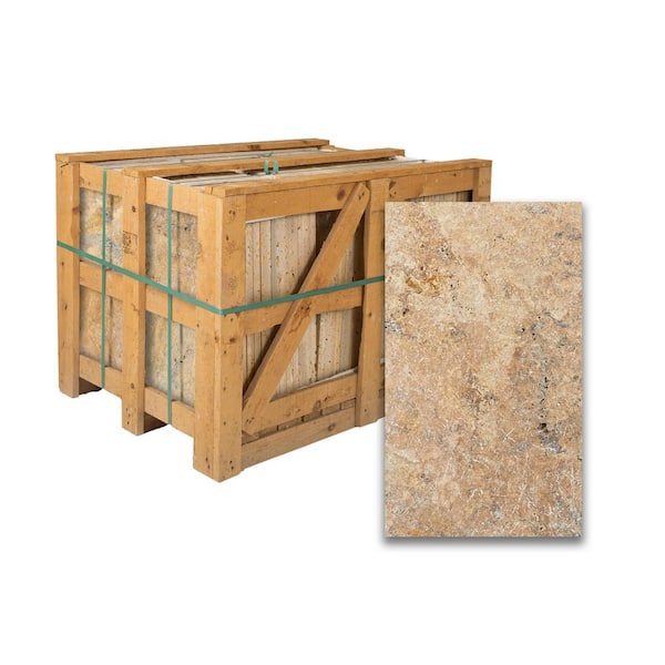 Tuscany Scabas 2 cm. x 16 in. x 24 in. Tumbled Travertine Paver Tile (160.2 sq. ft./pallet)