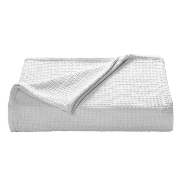 Bahama Coast White Woven-Cotton King Blanket