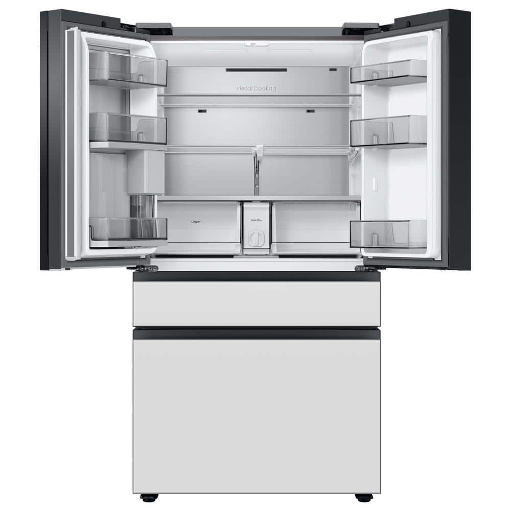 Morning Blue Glass 29 cu. ft. Smart French Door Refrigerator with Ice Maker