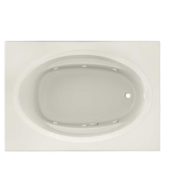 JACUZZI Signature 60 in. x 42 in. Rectangular Whirlpool Bathtub with Right Drain in Oyster with Heater