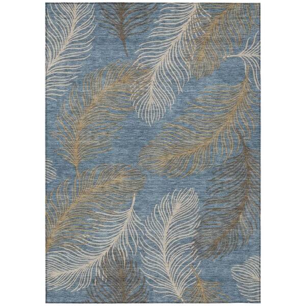 Chantille Machine Washable Indoor/Outdoor Abstract ACN3028 Denim 5 ft. x 7 ft. 6 in. Area Rug