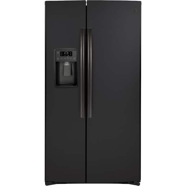 GE 25.1 cu. ft. Side by Side Refrigerator in Black Slate, Fingerprint Resistant