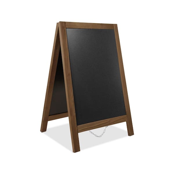 Double Sided A-Frame Chalkboard Sign Stand for Outdoor Sandwich Board, Easy Erase, Foldable, Heavy Duty, Black