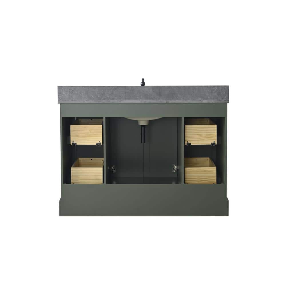 Vintage Green 48" Single Sink Bathroom Vanity with Stone Top