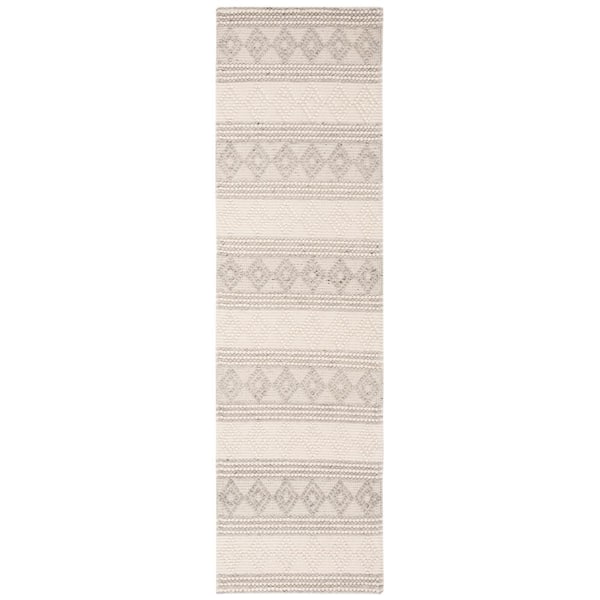 Natura Grey/Ivory 2 ft. x 6 ft. Geometric Runner Rug