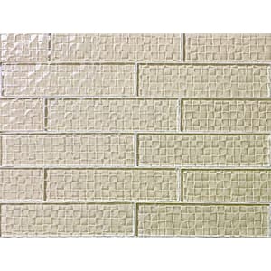 Coastal Cream 2 in. x 8 in. Textured Glass Subway Tile (9 sq. ft./Case)