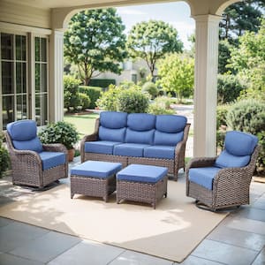 Bellefurn Nova Swivel Gray Wicker Outdoor Lounge Chair Patio