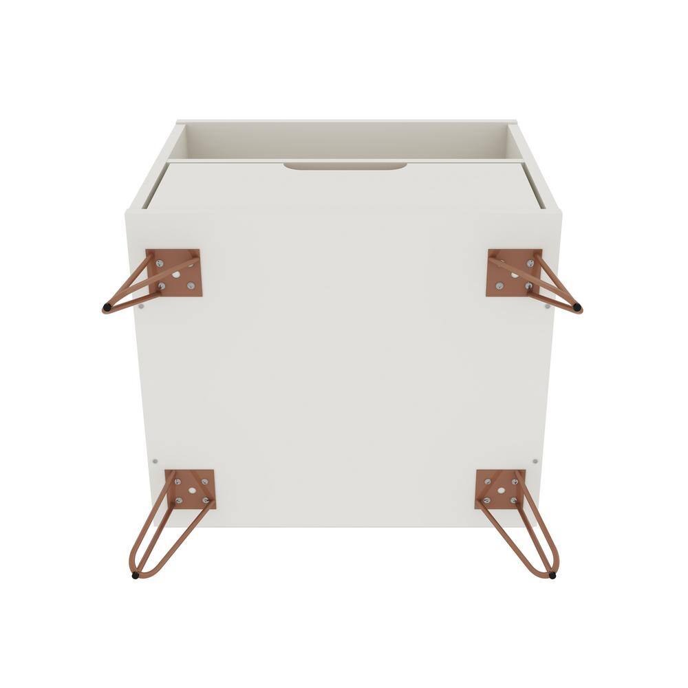 Set of 2 Gray Hairpin Leg 1-Drawer Nightstands