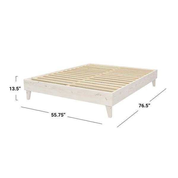 Eluxury Wooden White Wash Full Platform, How To White Wash Wooden Bed Frame