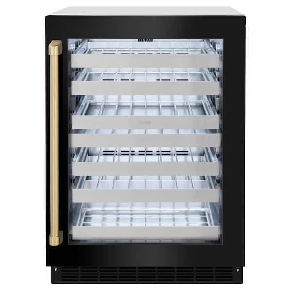 Touchstone 24 in. Dual-Zone 44-Bottle Beverage and Wine Cooler in Black Stainless Steel and Champagne Bronze