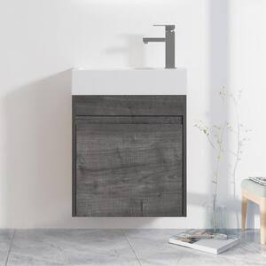 18.1 in. W x 10.2 in. D x 22.8 in. H Bath Vanity Gray with White Cultured Marble Top and Soft Close Door
