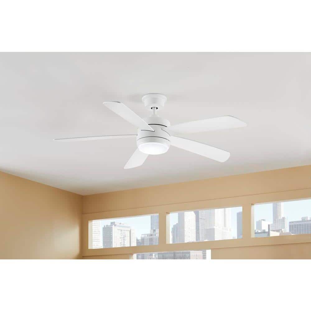 Averly 52 in. Indoor Matte White Ceiling Fan with Adjustable White Integrated LED with Remote Control Included price history on PriceWatchPro