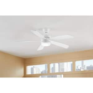 Averly 52 in. Indoor Matte White Ceiling Fan with Adjustable White Integrated LED with Remote Control Included