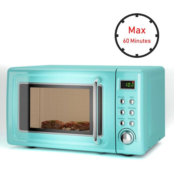 Microwave Oven Timer One-Touch Express Cook Easy to Clean Stylish Design  20L Mini Ovens (Color : Blue) (Pink) (Blue)