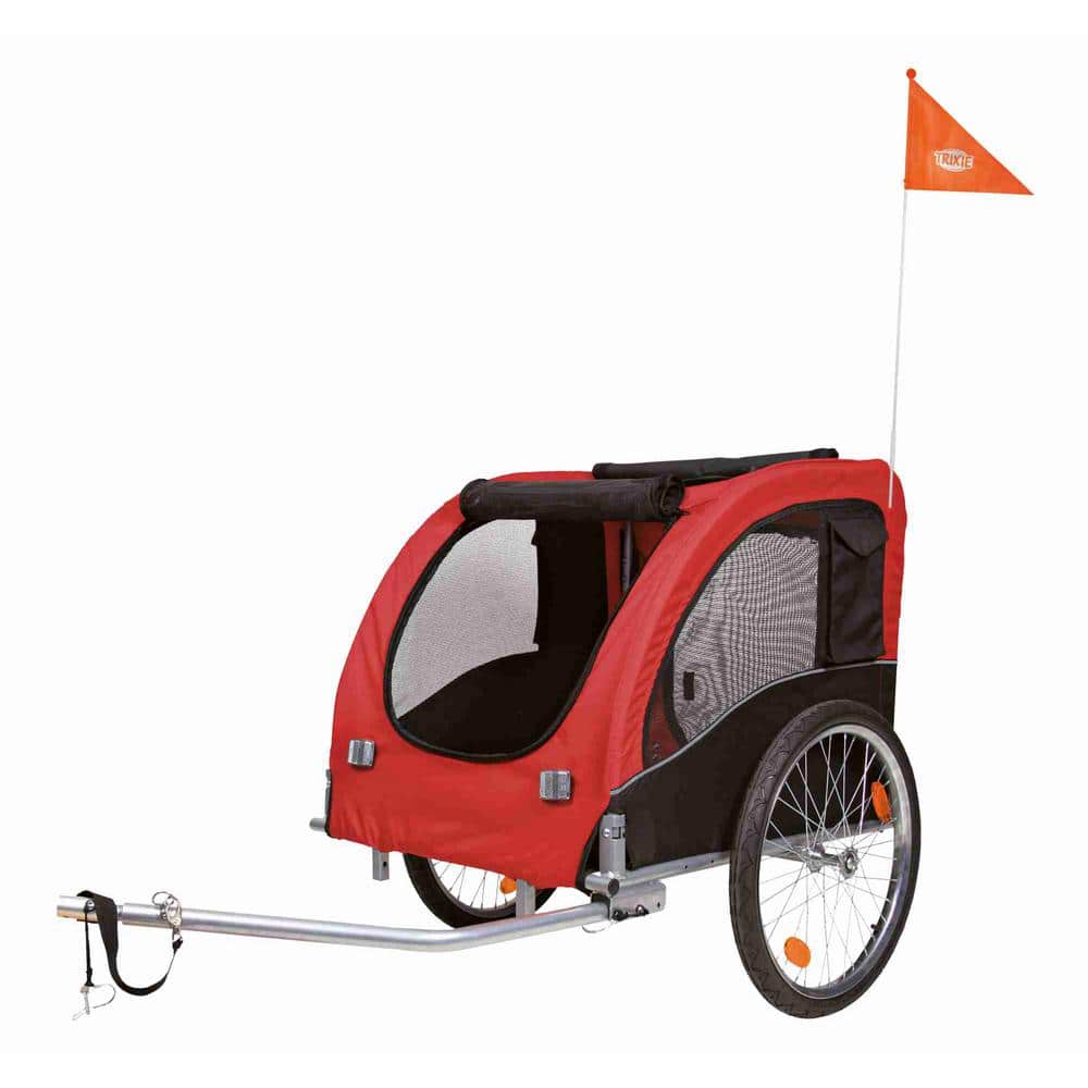 Red and Black Convertible Dog Bike Trailer and Stroller