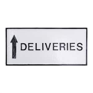 Deliveries with Up Arrow Standard Wall Statement Plaque - White/Black