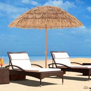 6.5 ft. Metal Beach Umbrella in Natural