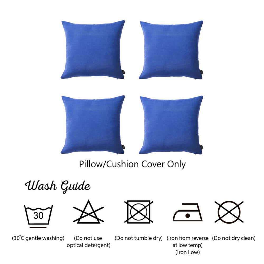 Sapphire Blue 26" Square Decorative Throw Pillow Covers Set of 4